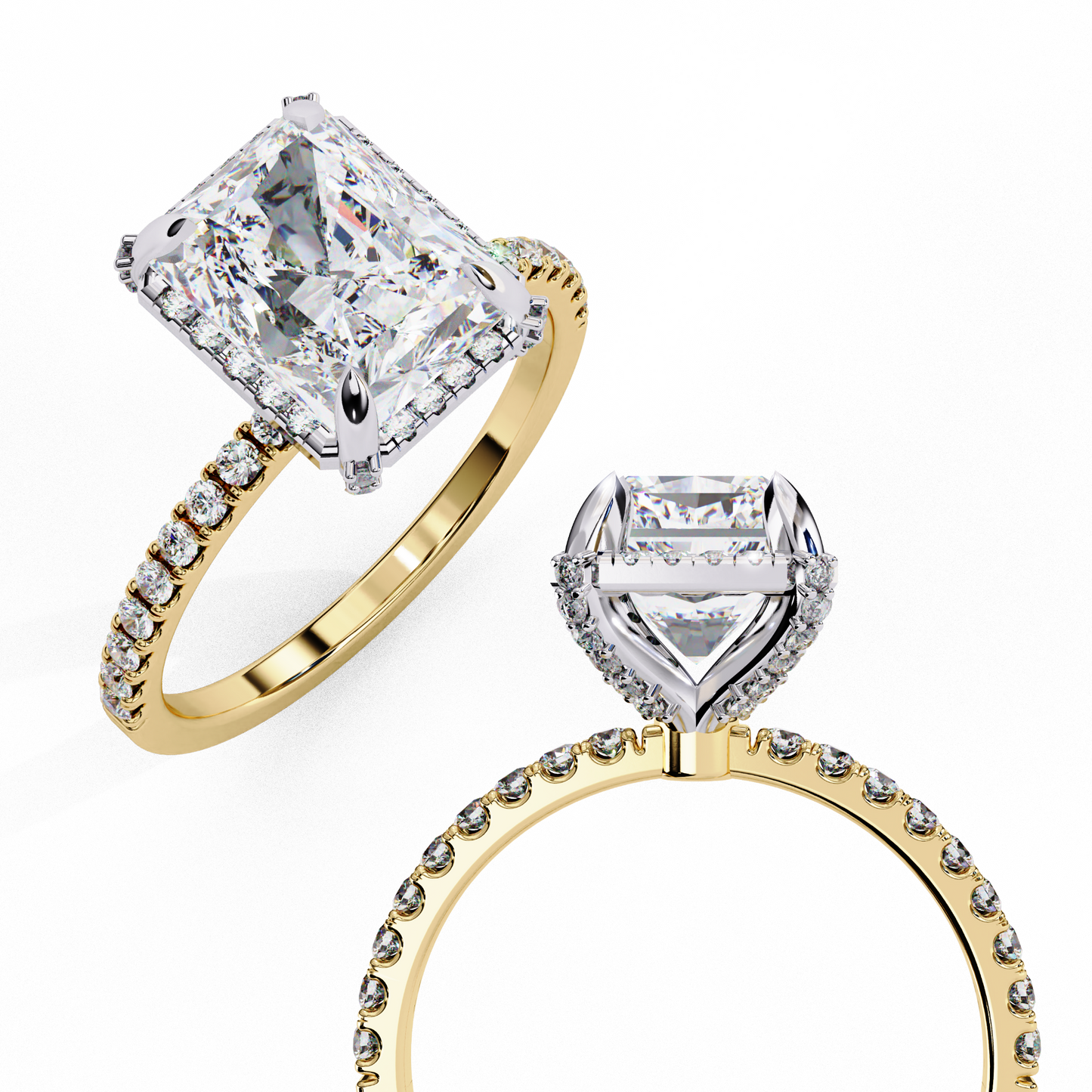 celestial halo lab grown diamond ring