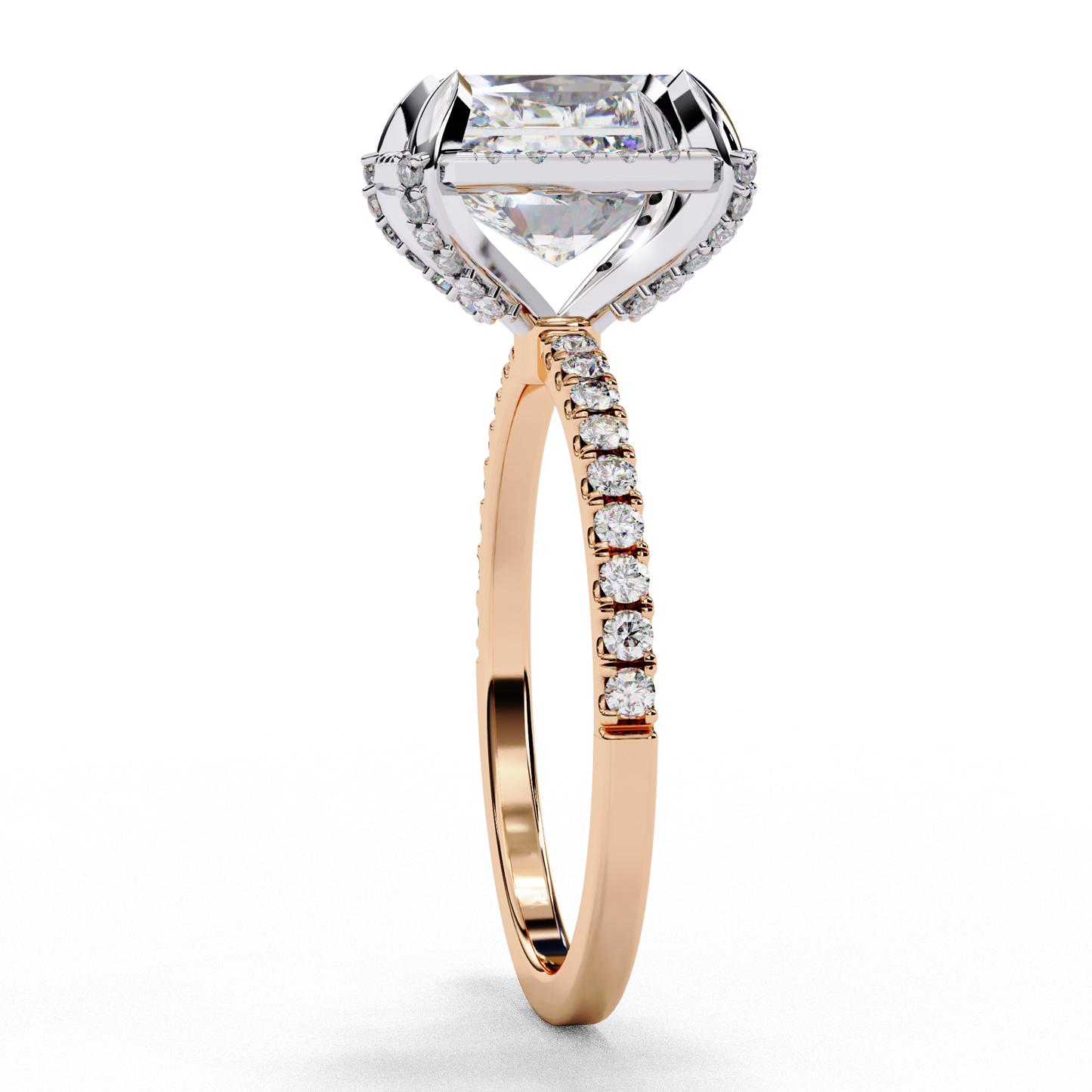 celestial halo lab grown diamond ring