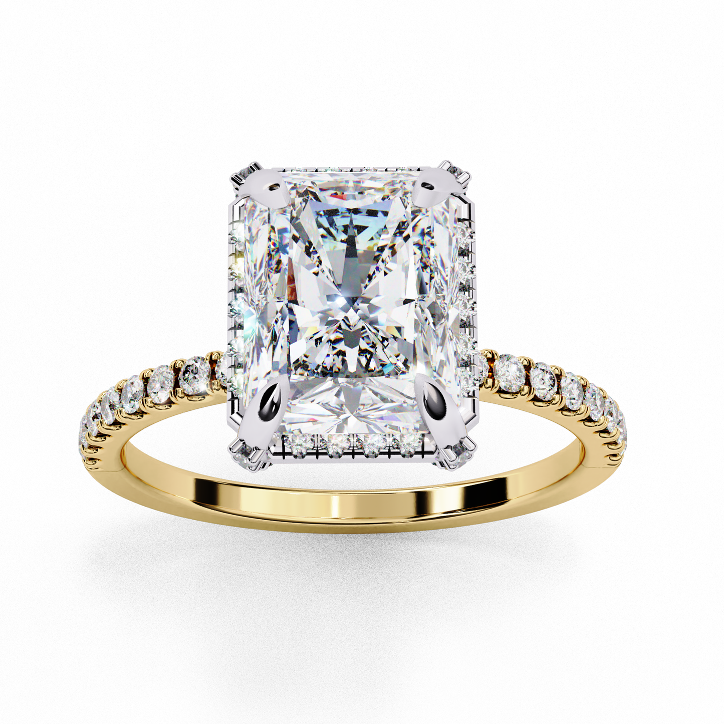 celestial halo lab grown diamond ring
