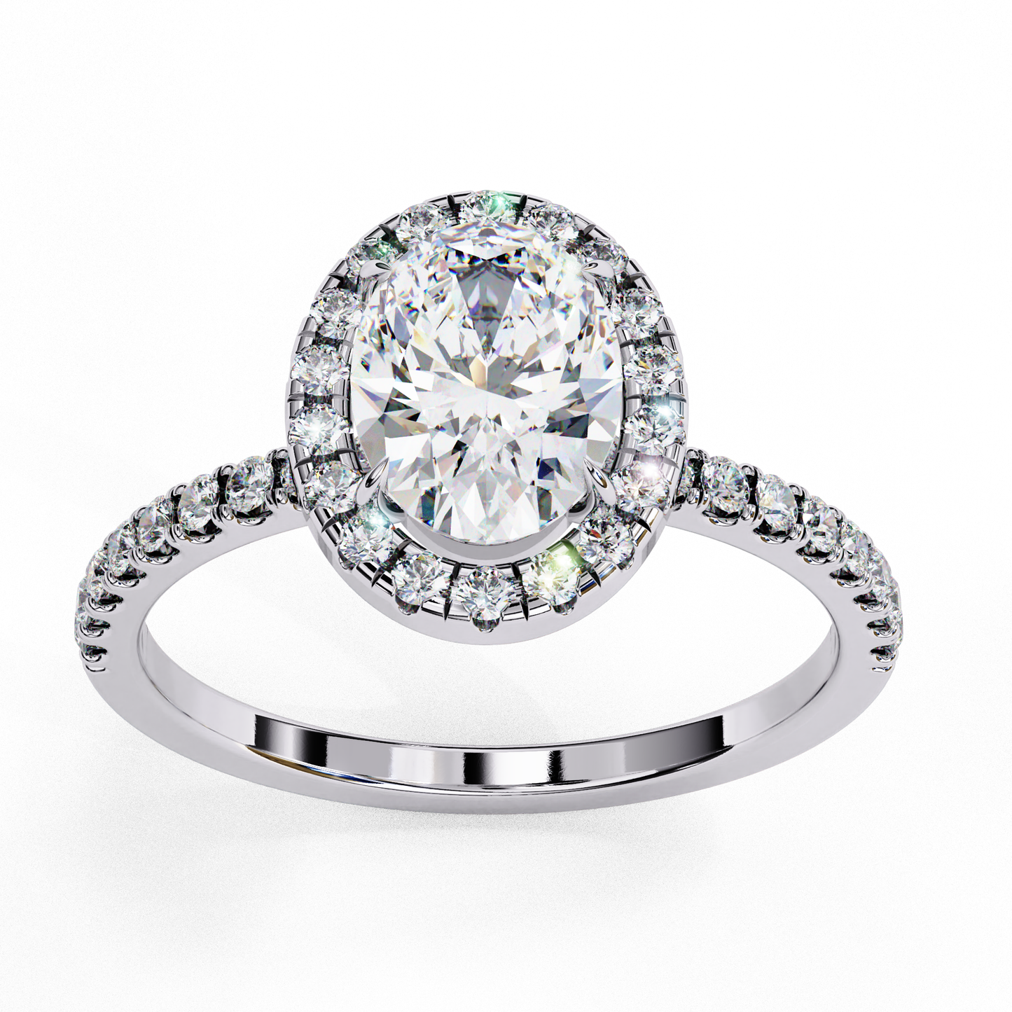 lustre oval lab grown diamond ring