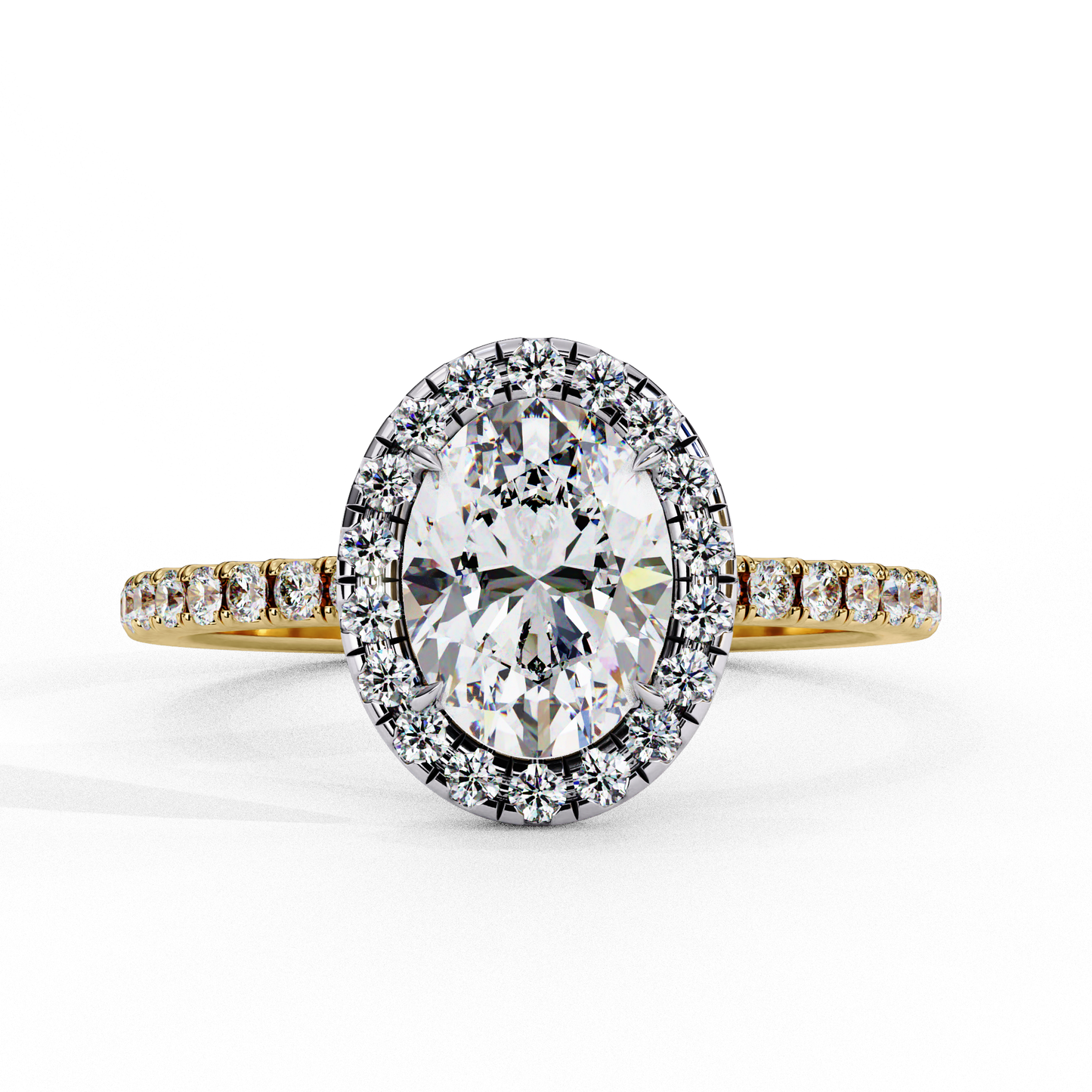 lustre oval lab grown diamond ring