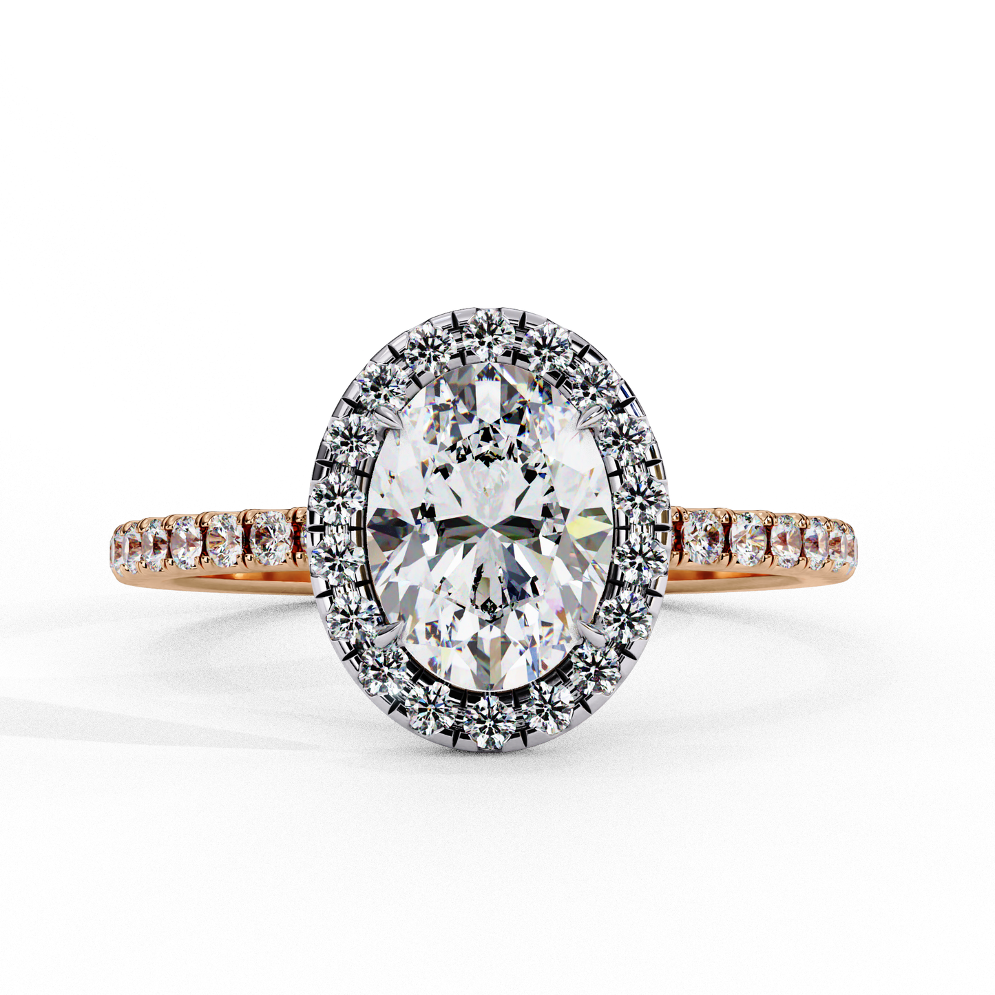 lustre oval lab grown diamond ring