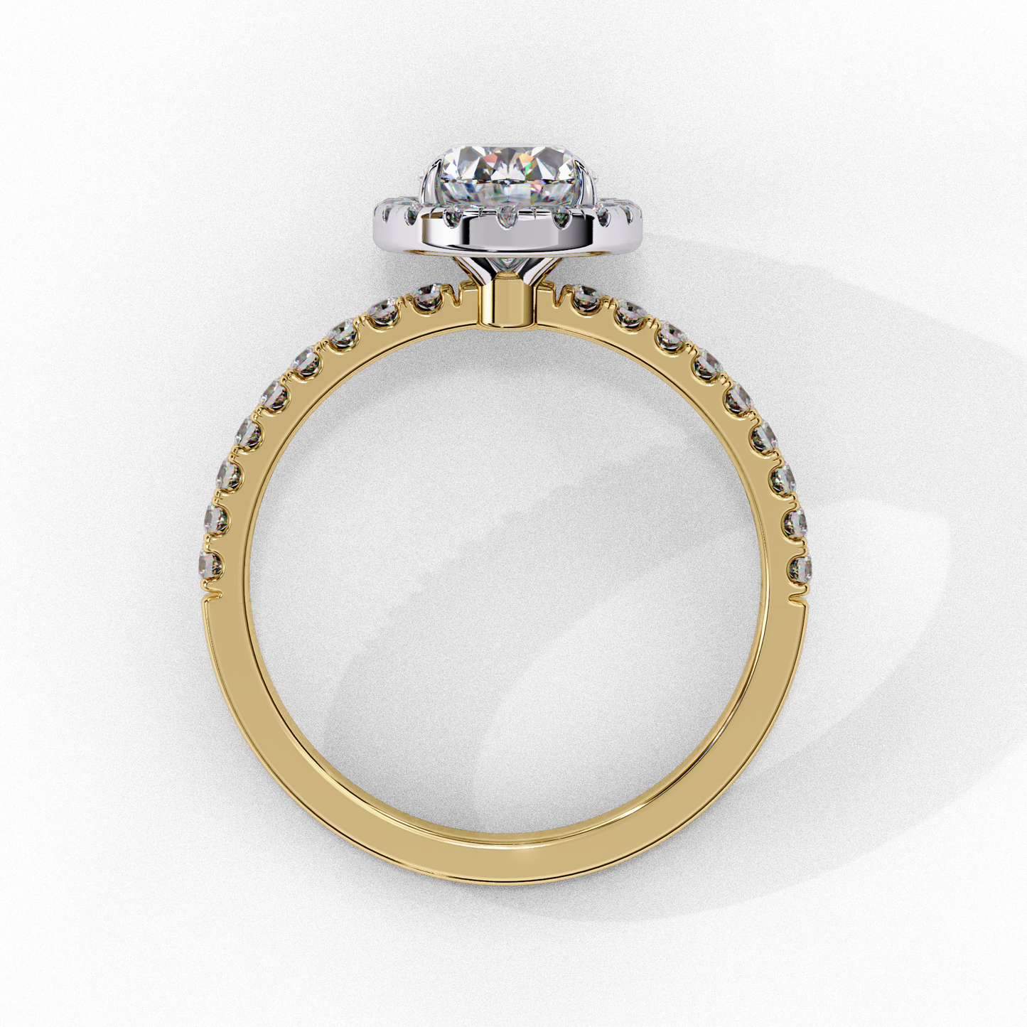 lustre oval lab grown diamond ring