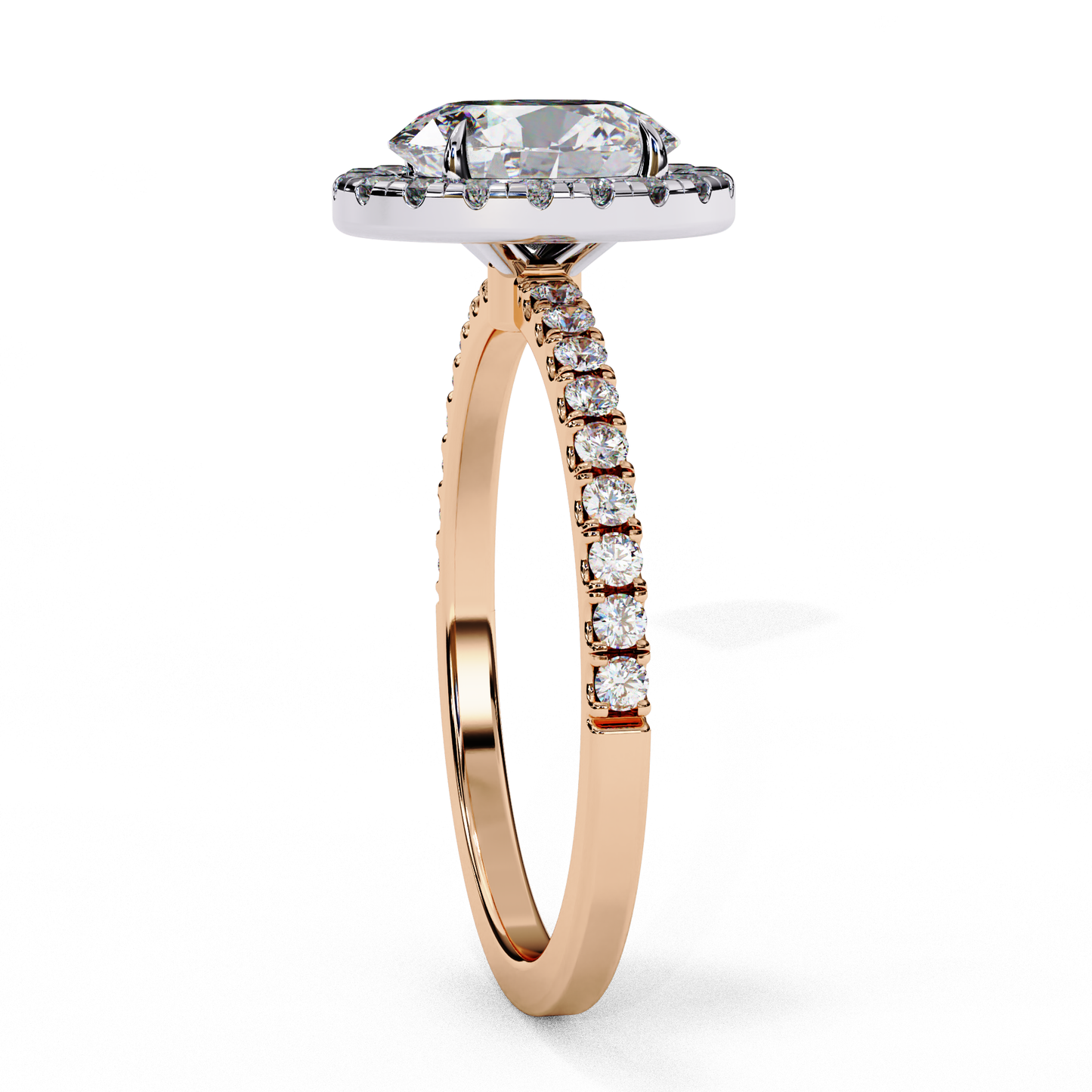lustre oval lab grown diamond ring