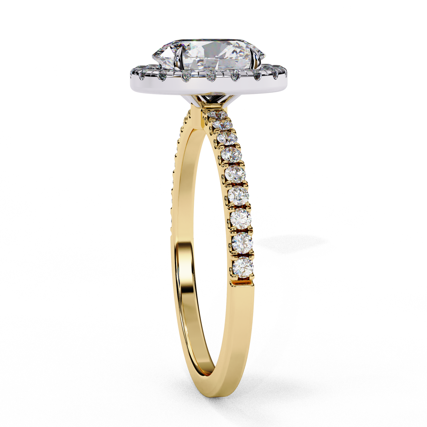 lustre oval lab grown diamond ring