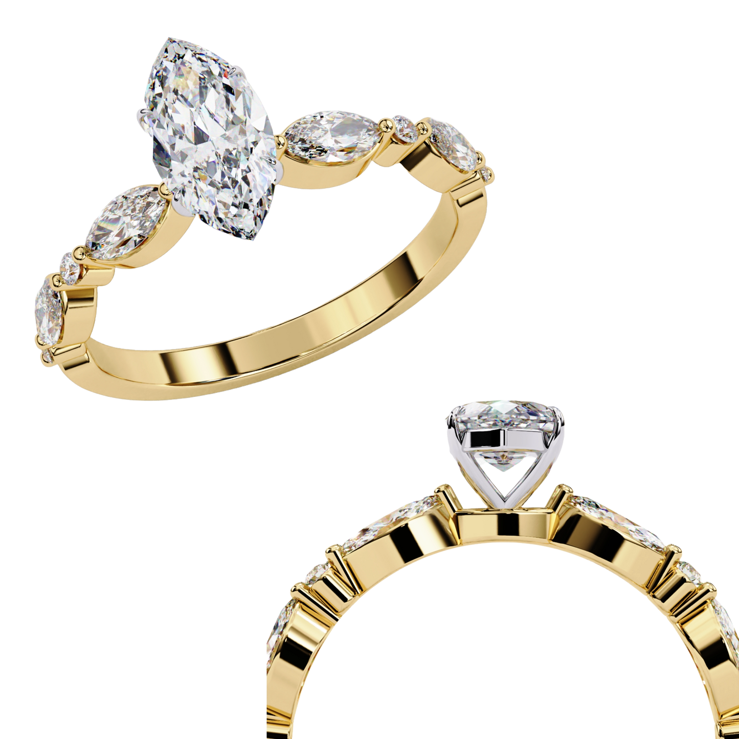 celestine marquise cascade ring