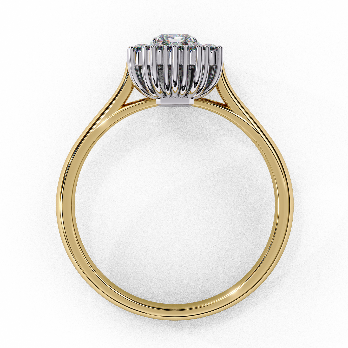 aurora emerald halo ring