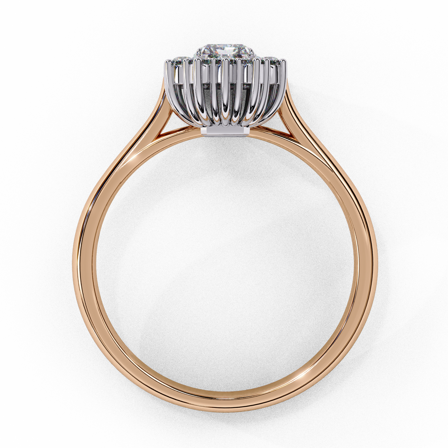 aurora emerald halo ring