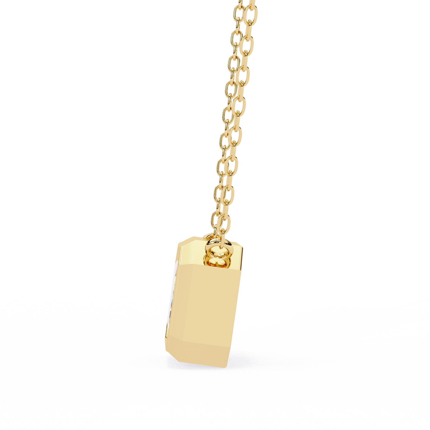 prisma emerald solitaire lab grown diamond necklace