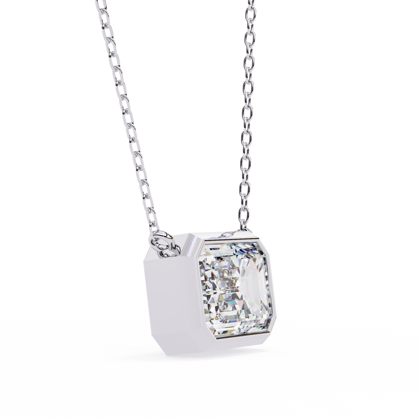 prisma emerald solitaire lab grown diamond necklace