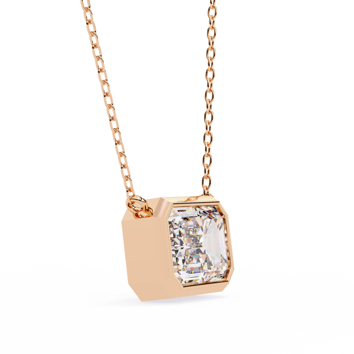 prisma emerald solitaire lab grown diamond necklace