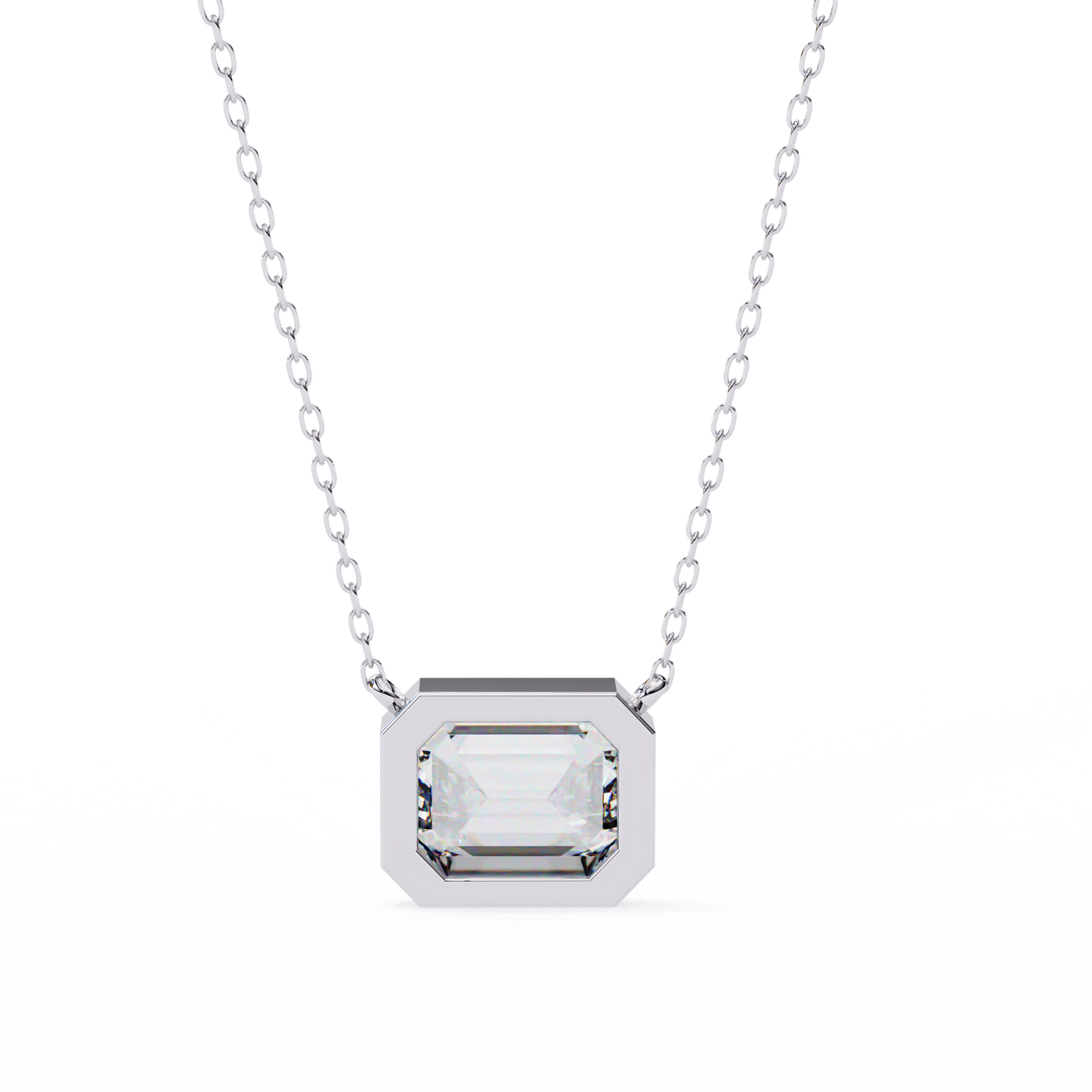 prisma emerald solitaire lab grown diamond necklace