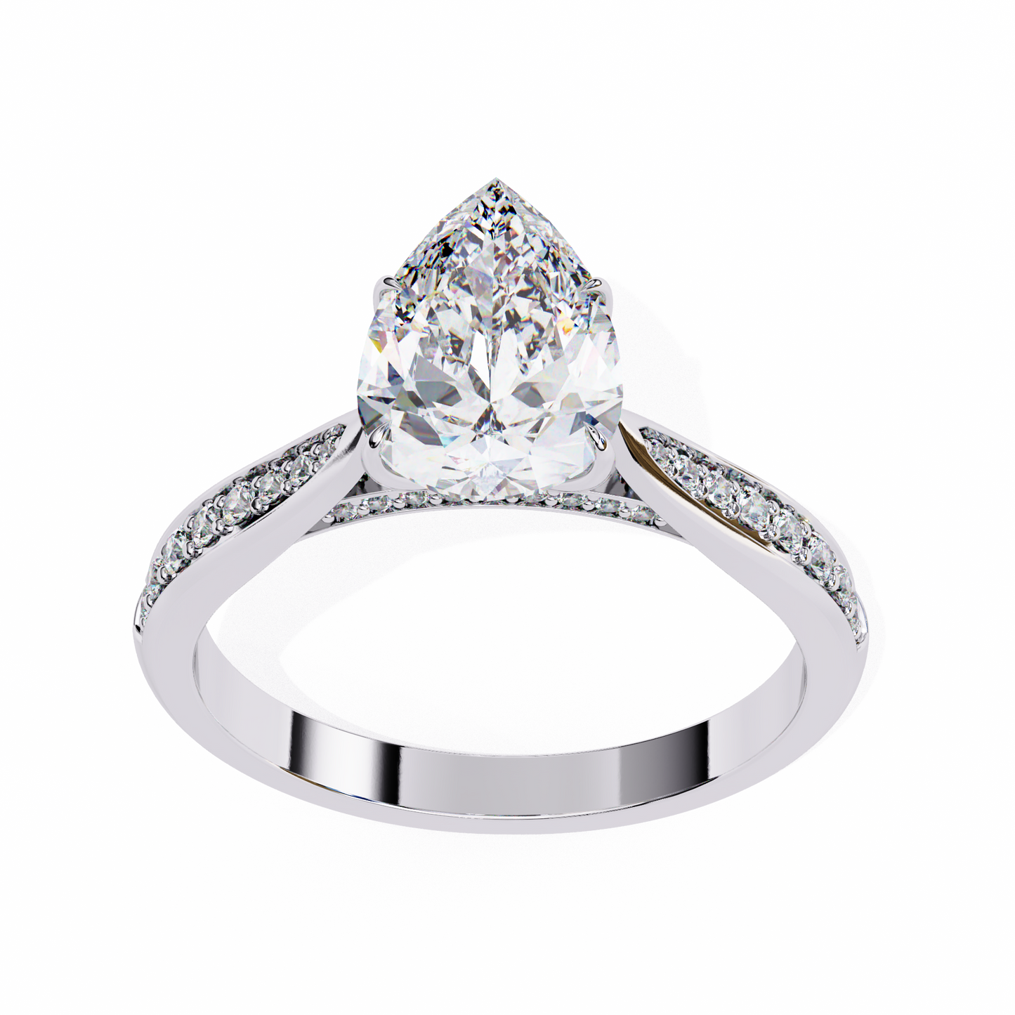 aurora drop lab grown diamond ring