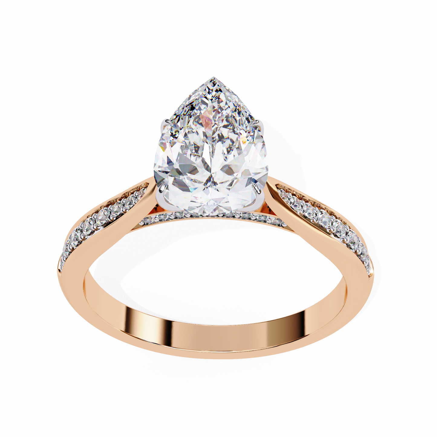 aurora drop lab grown diamond ring