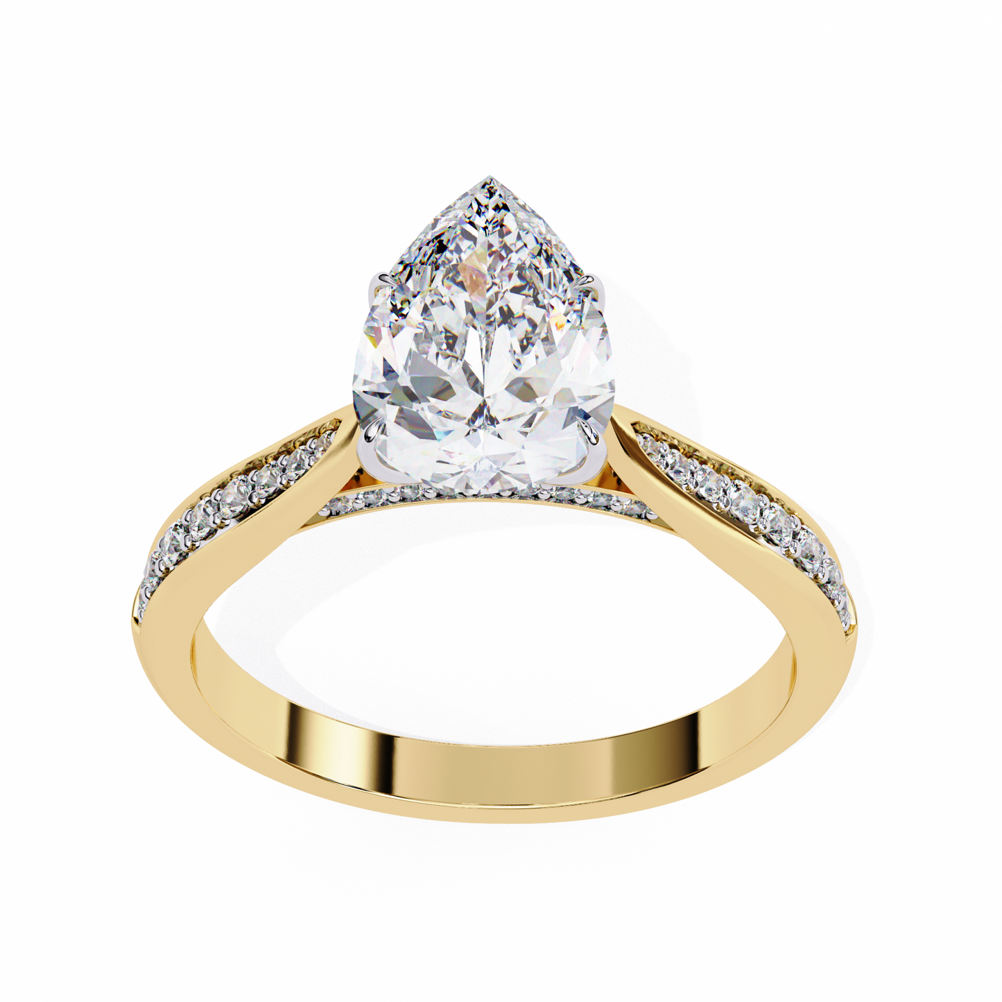 aurora drop lab grown diamond ring
