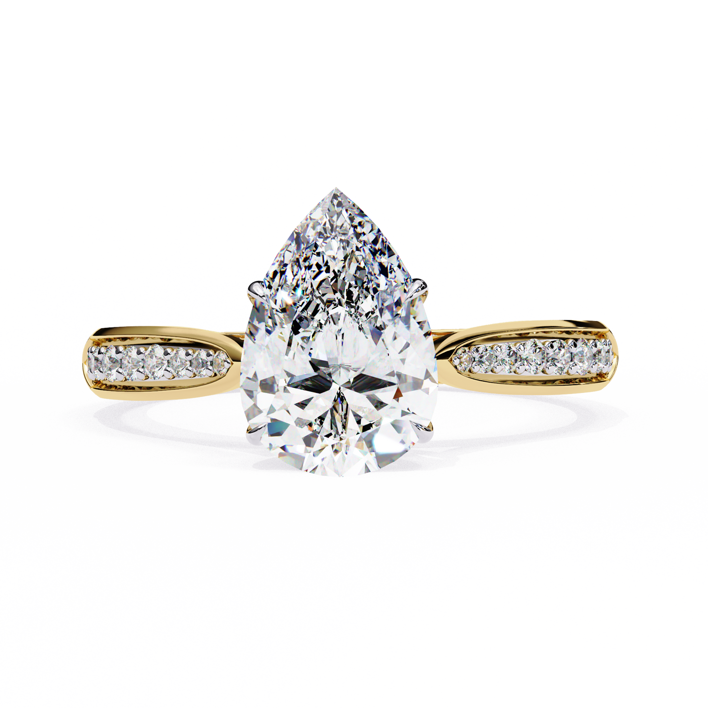 aurora drop lab grown diamond ring