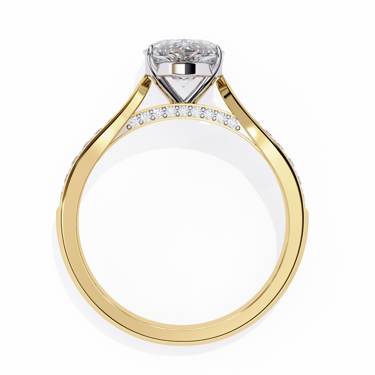 aurora drop lab grown diamond ring