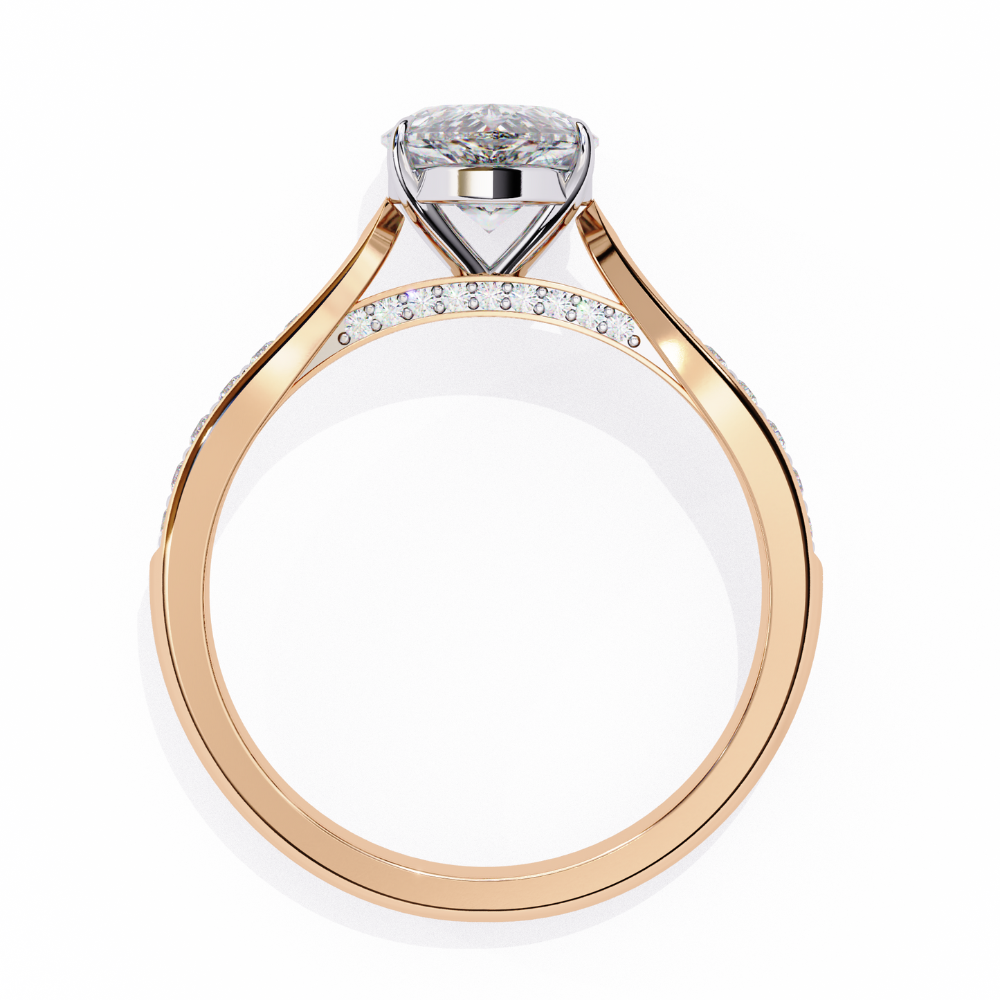 aurora drop lab grown diamond ring