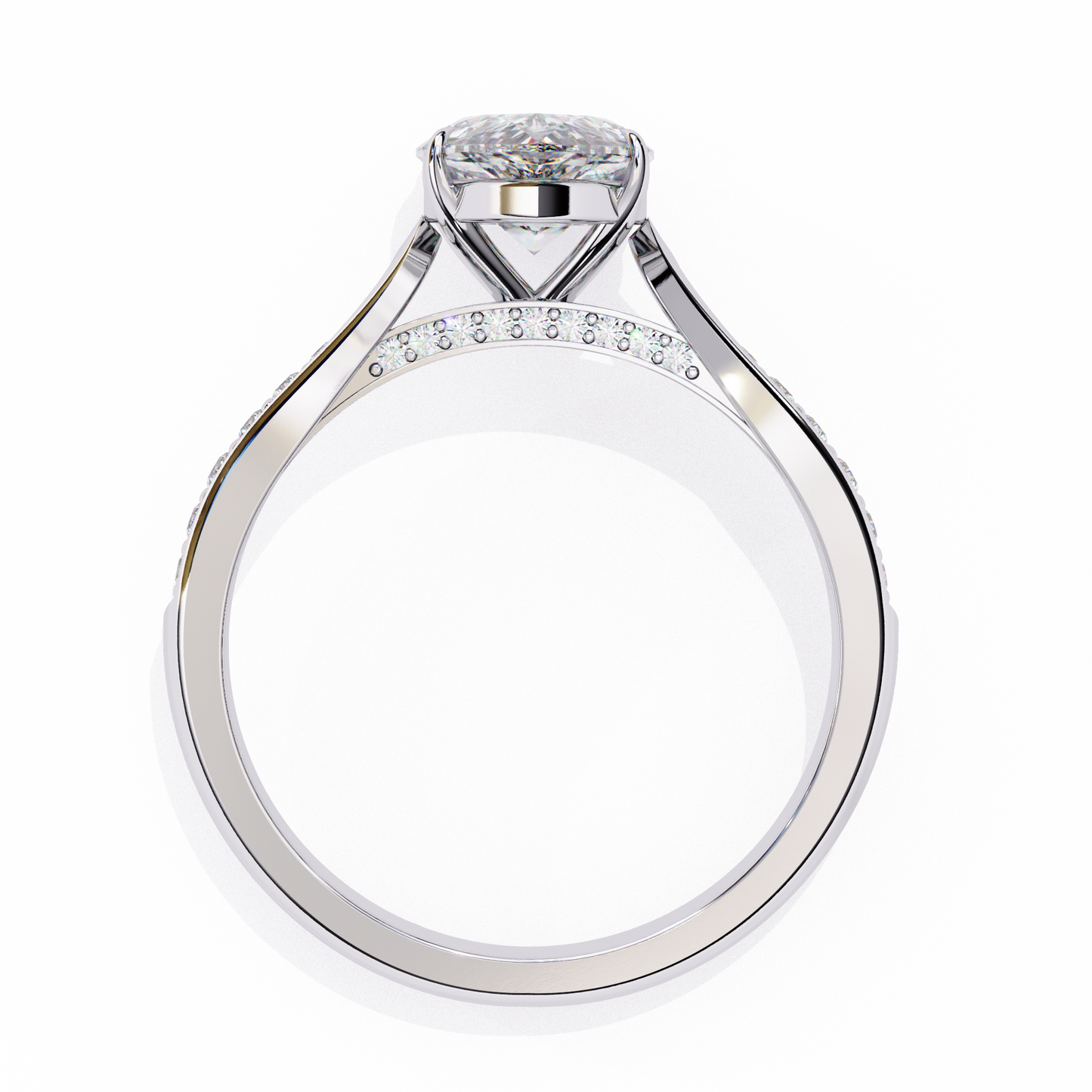 aurora drop lab grown diamond ring