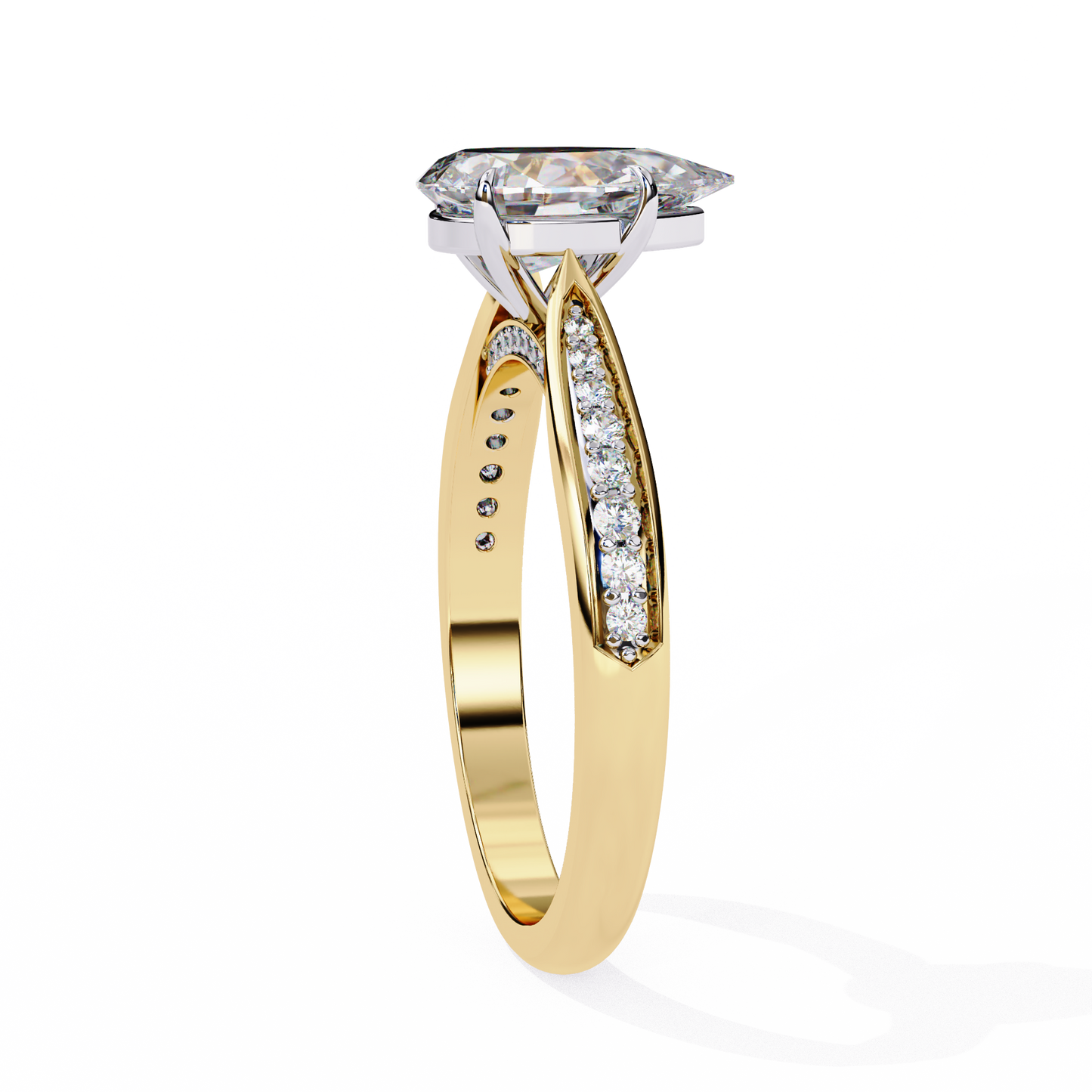 aurora drop lab grown diamond ring