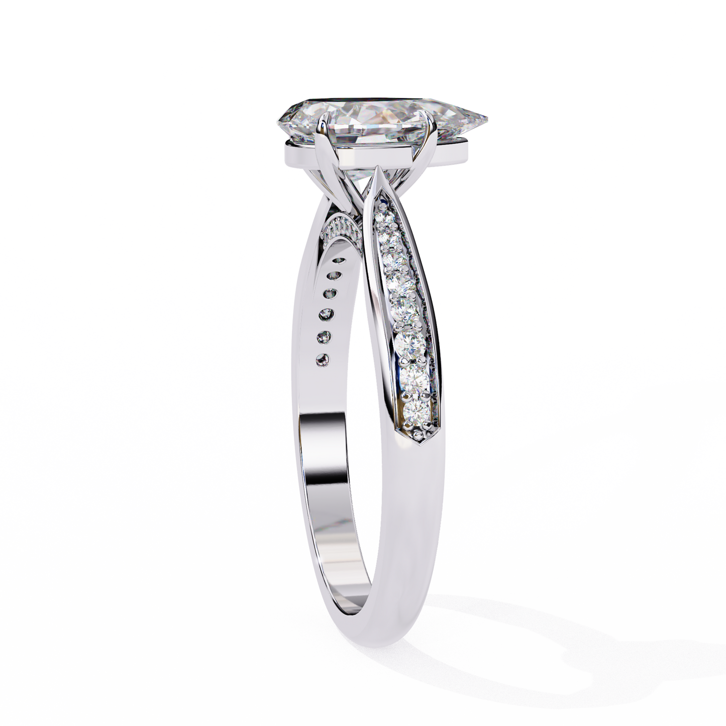 aurora drop lab grown diamond ring
