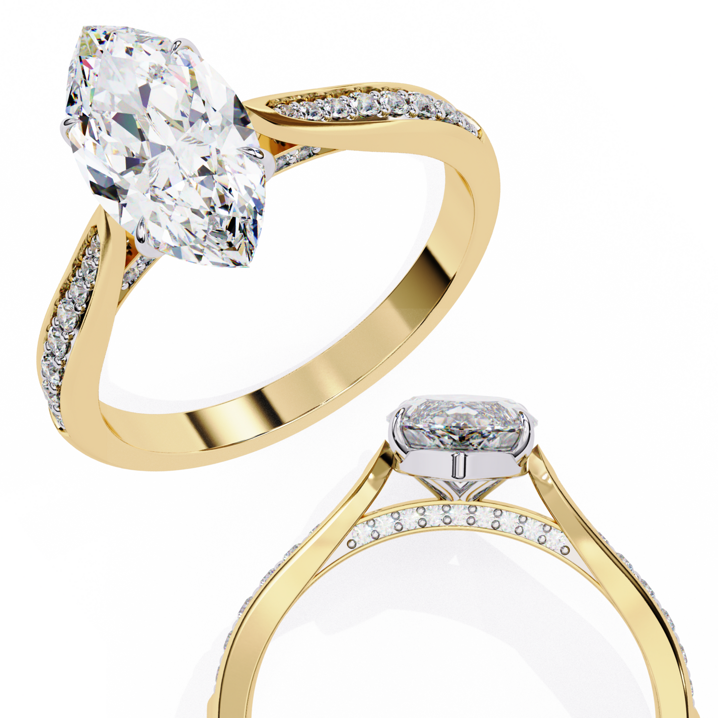 celeste marquis lab grown diamond ring