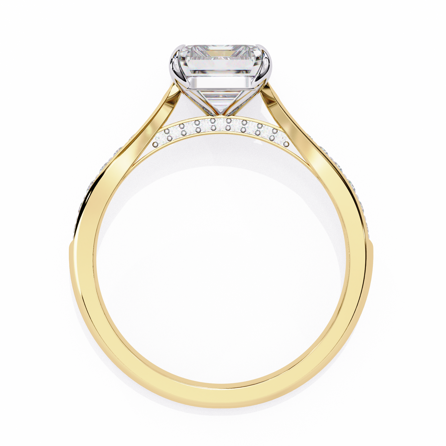 lustre emerald lab grown diamond ring