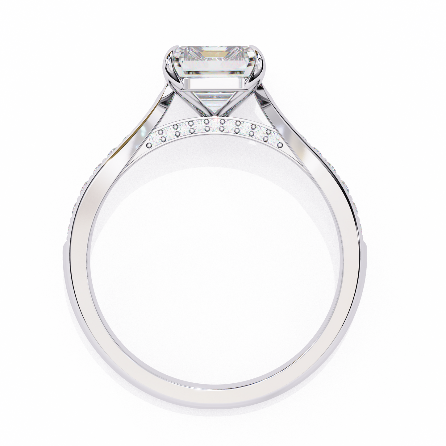 lustre emerald lab grown diamond ring