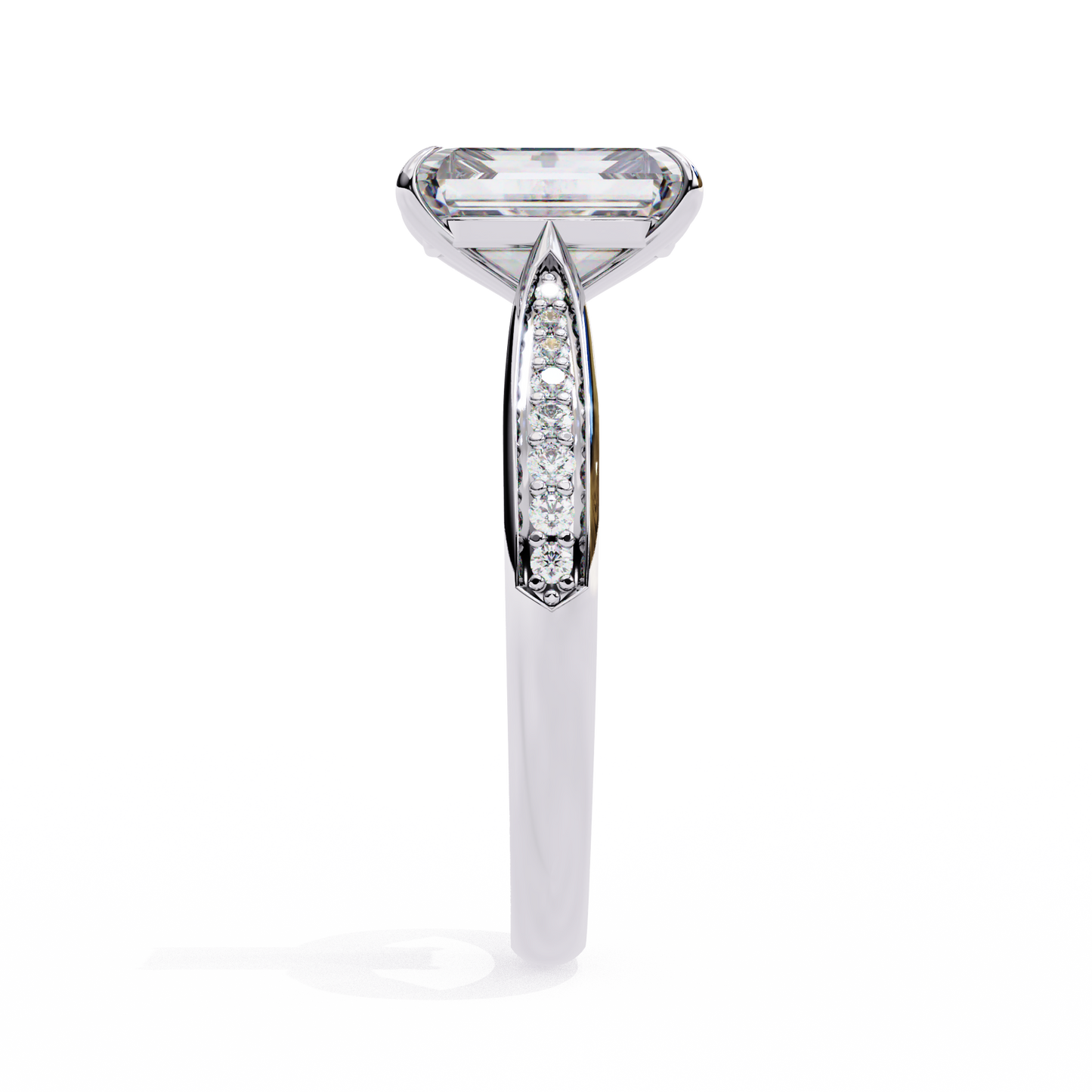 lustre emerald lab grown diamond ring