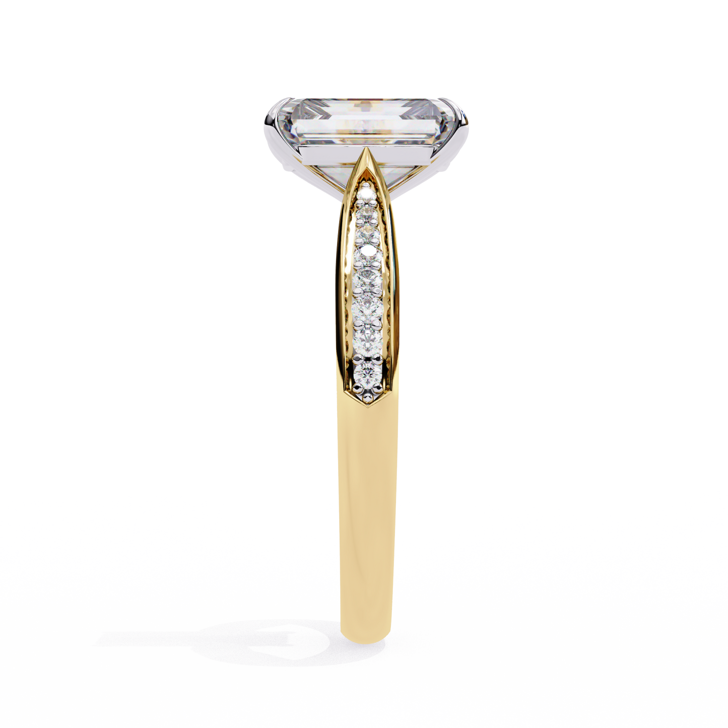 lustre emerald lab grown diamond ring
