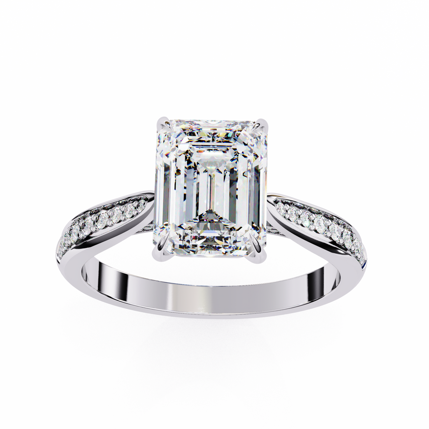 lustre emerald lab grown diamond ring