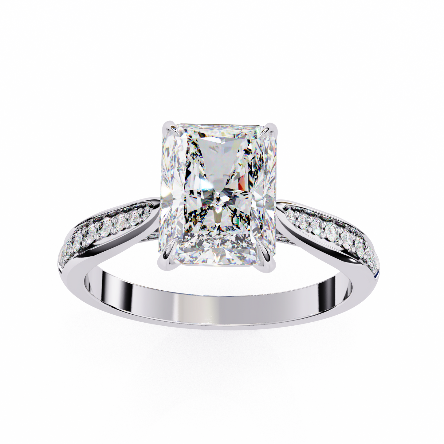 radiant spark lab grown diamond ring