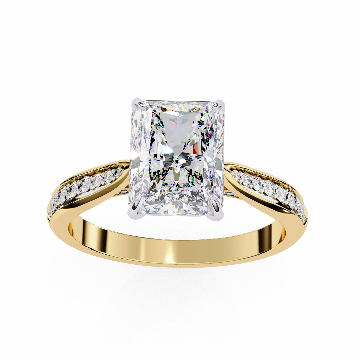 radiant spark lab grown diamond ring