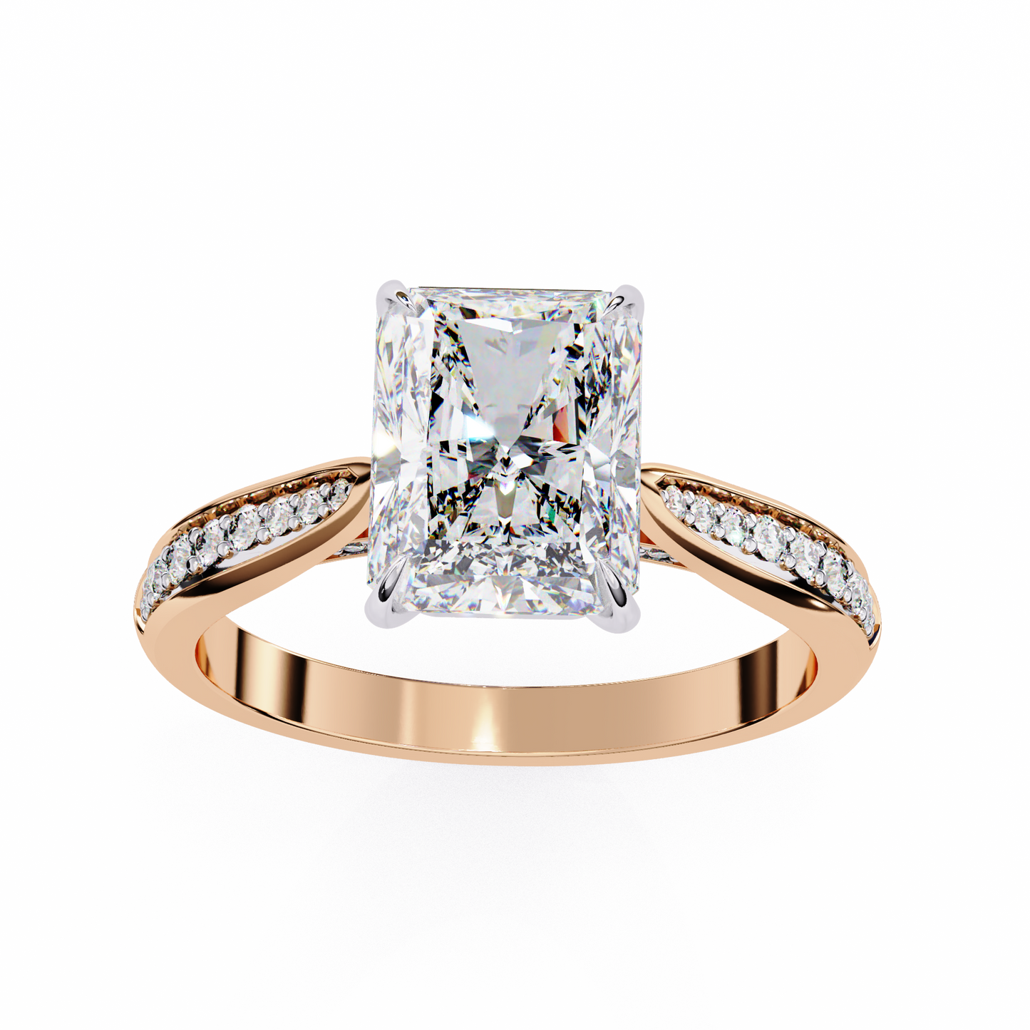 radiant spark lab grown diamond ring