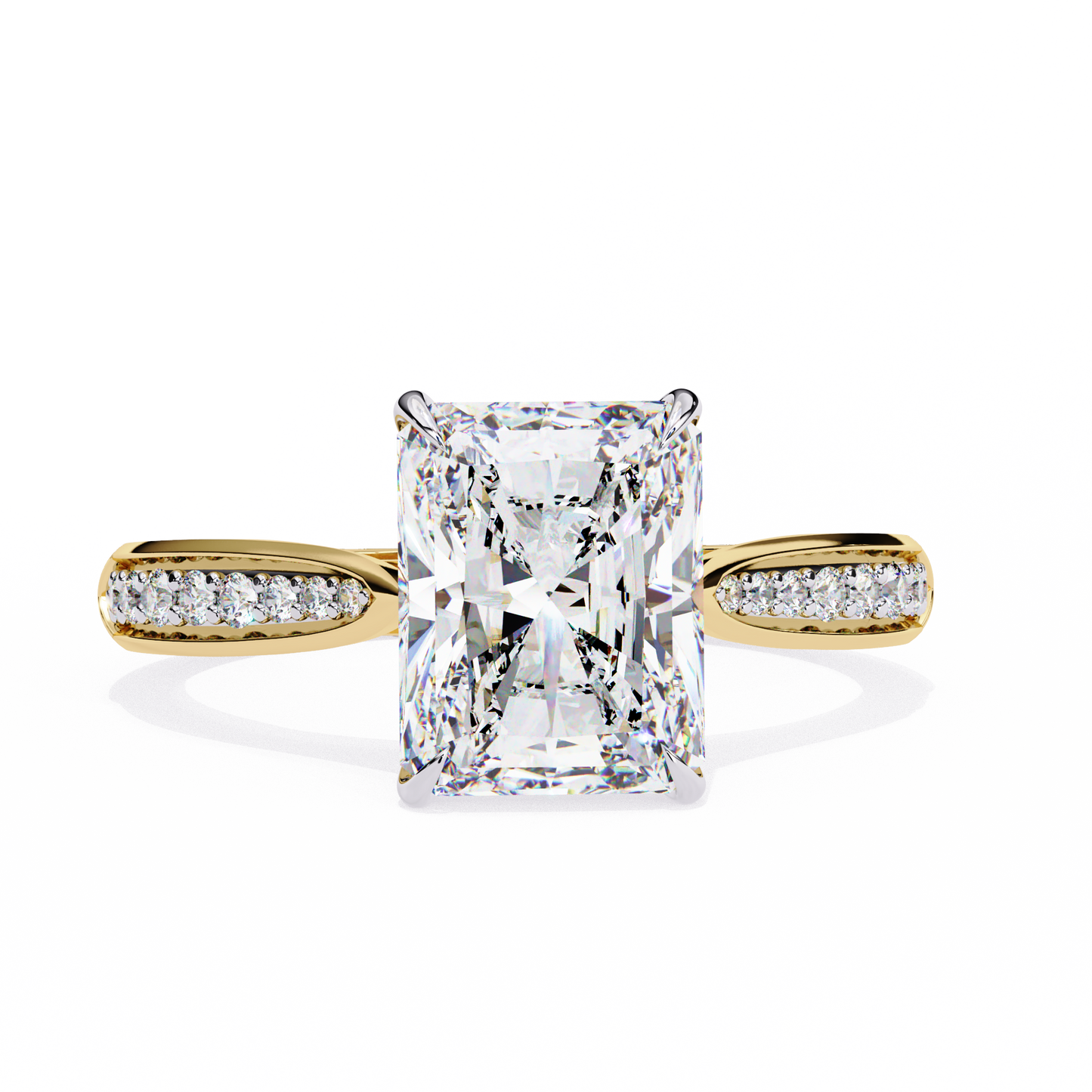 radiant spark lab grown diamond ring