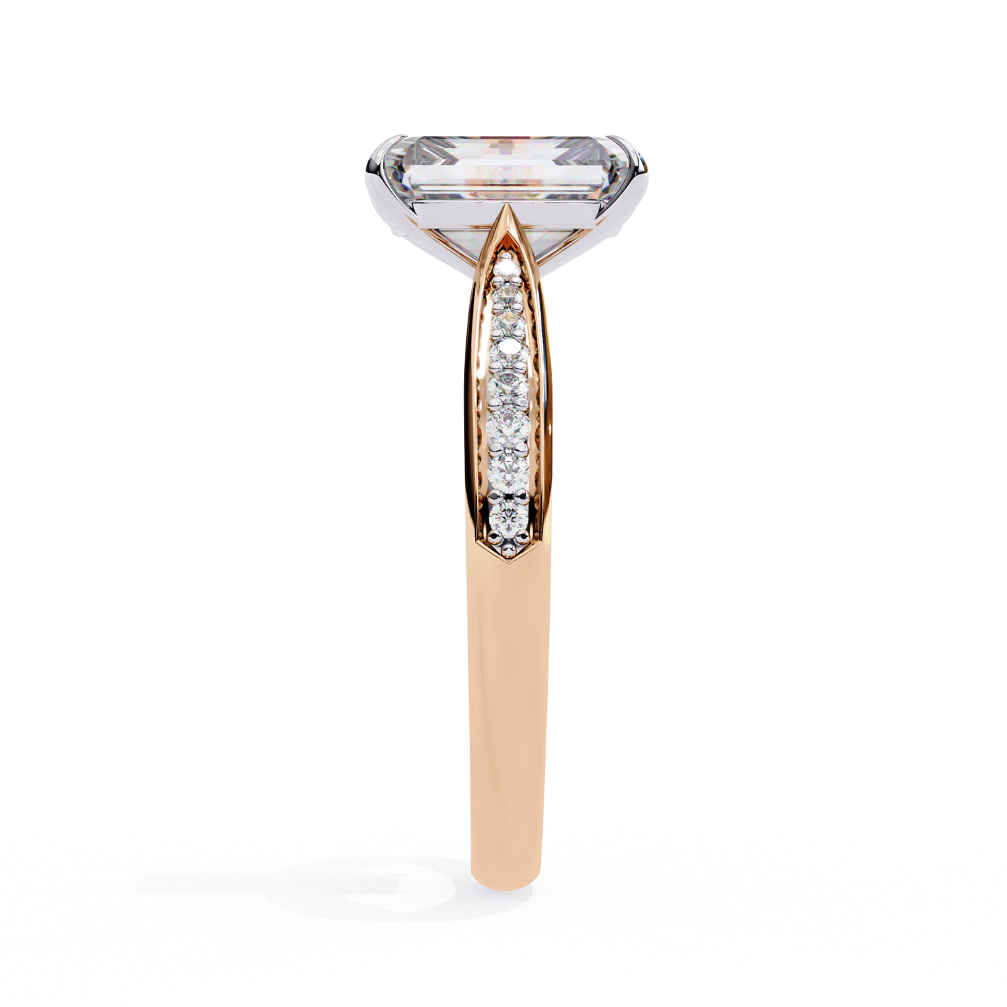 radiant spark lab grown diamond ring