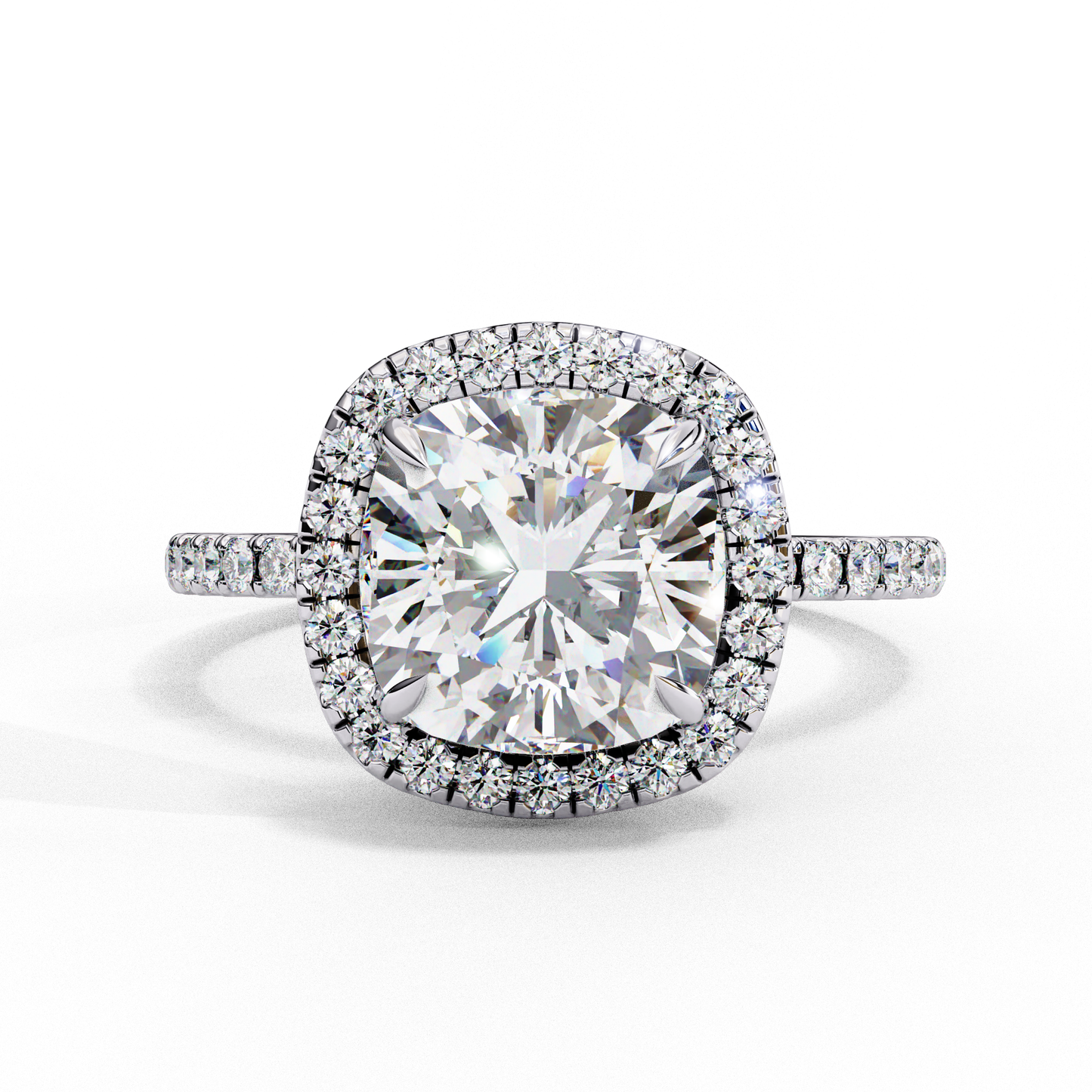 cushion cut lab grown diamond solitaire ring