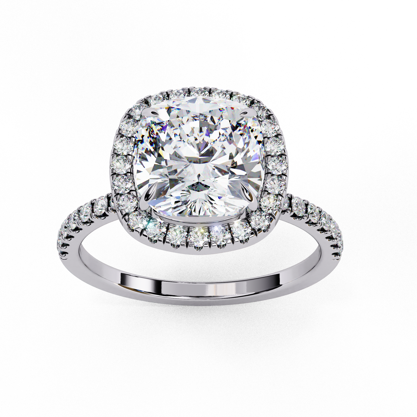 cushion cut lab grown diamond solitaire ring