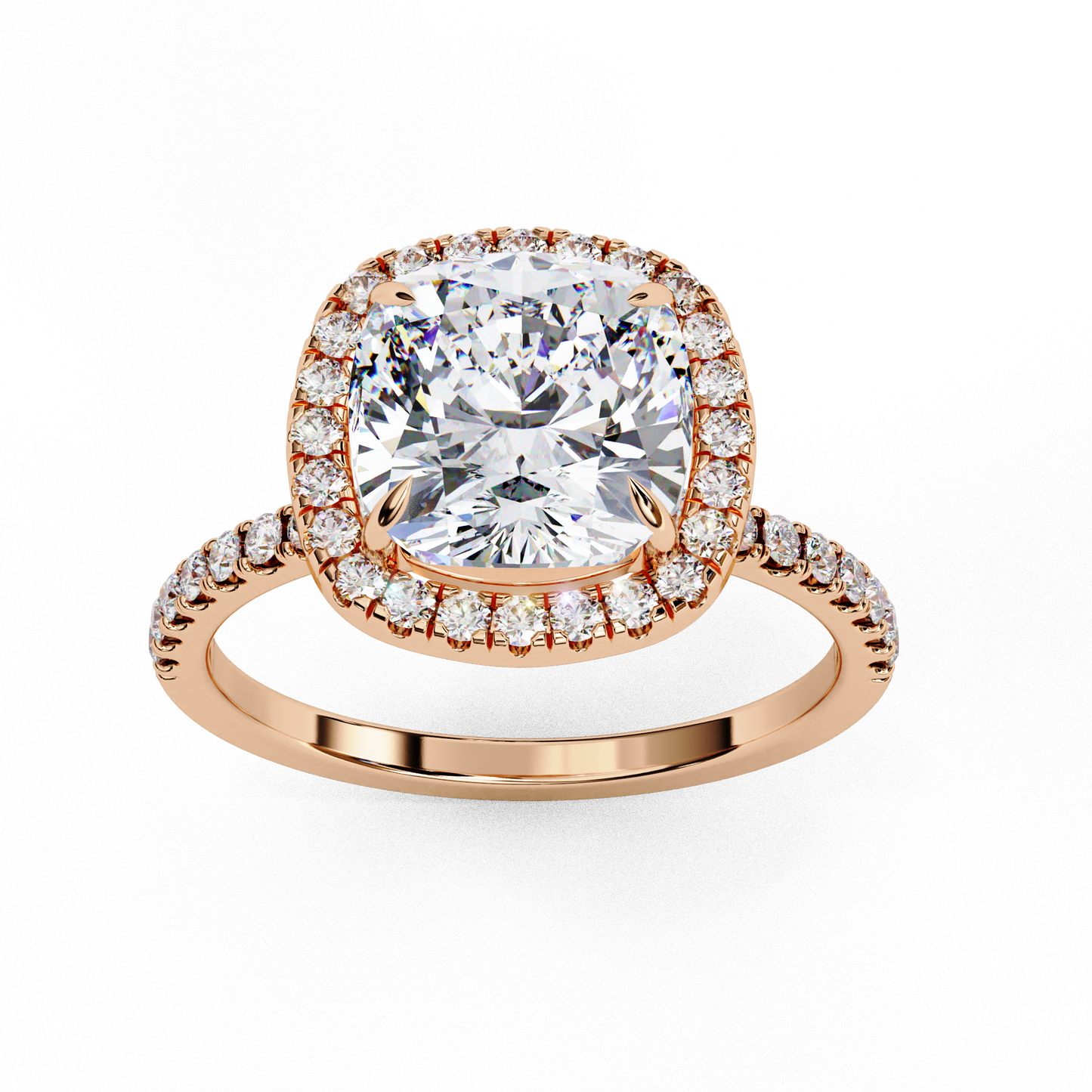 cushion cut lab grown diamond solitaire ring