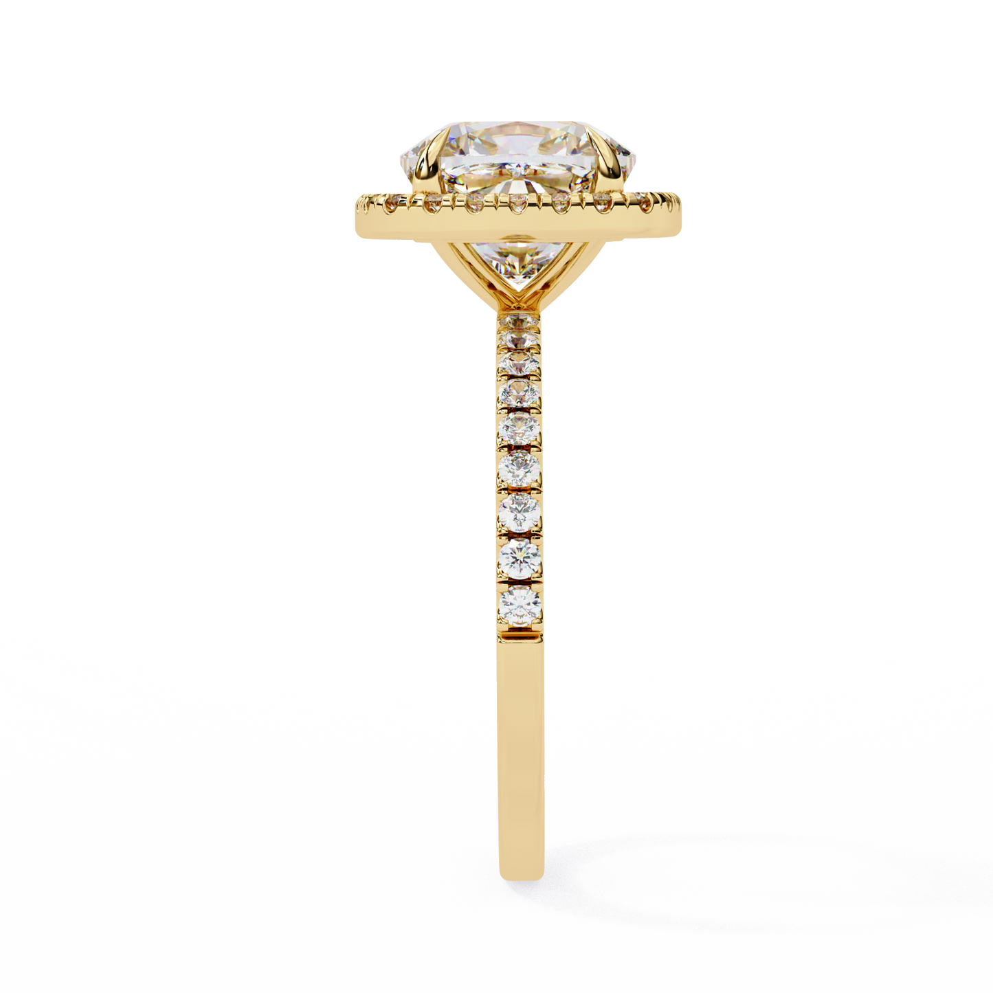cushion cut lab grown diamond solitaire ring