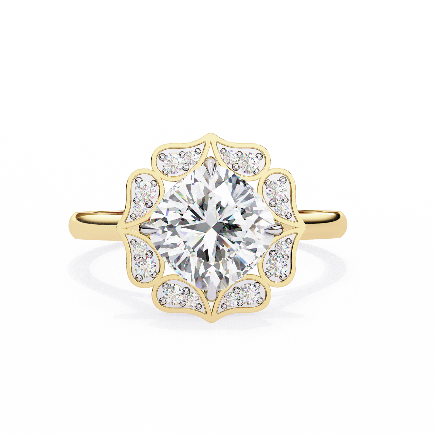 sovereign cushion glow lab grown diamond ring
