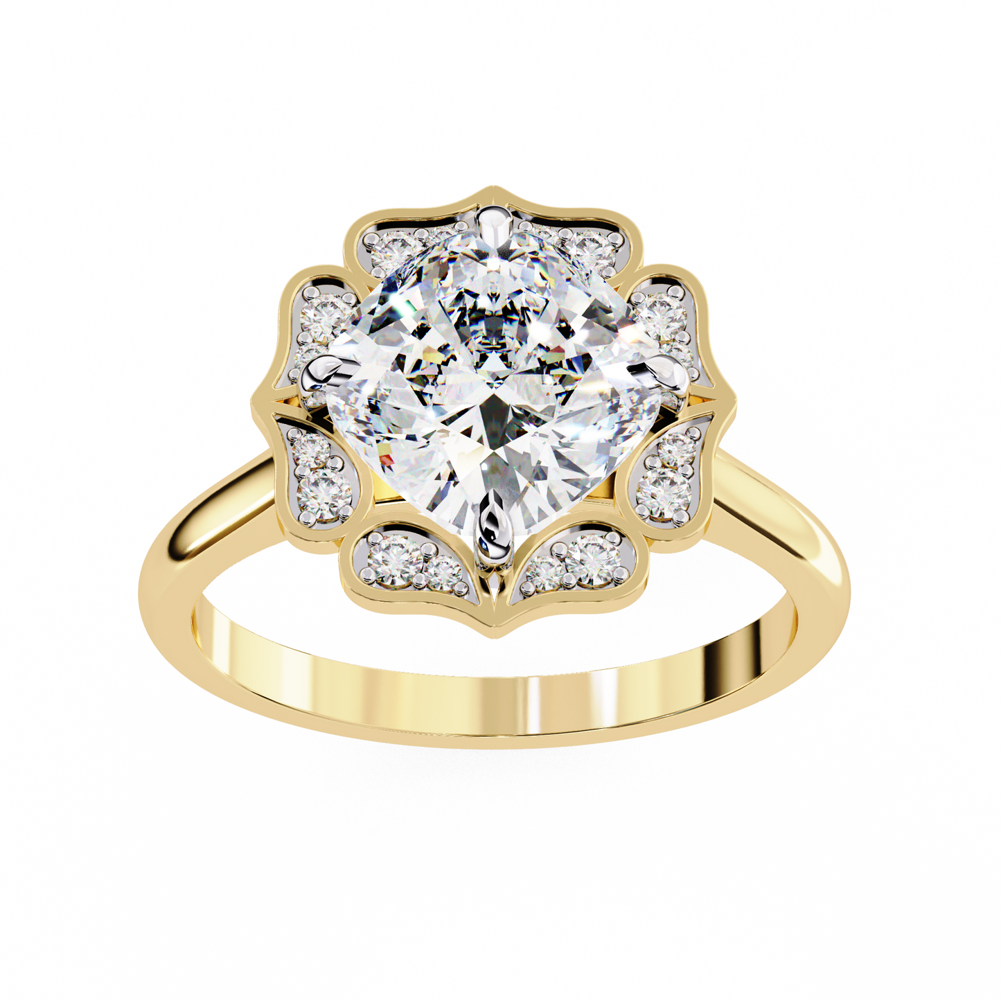 sovereign cushion glow lab grown diamond ring