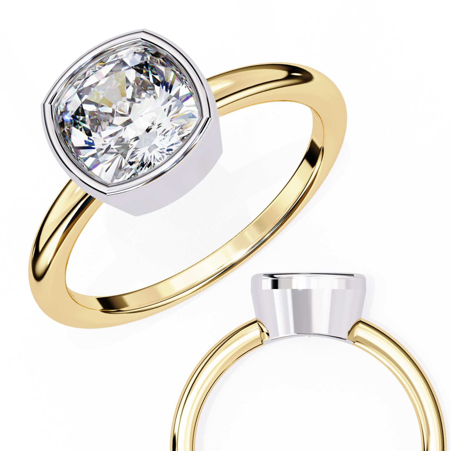 cushion blossom lab grown diamond ring
