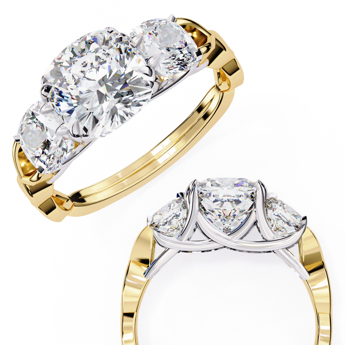 celeste trilogy lab grown diamond ring