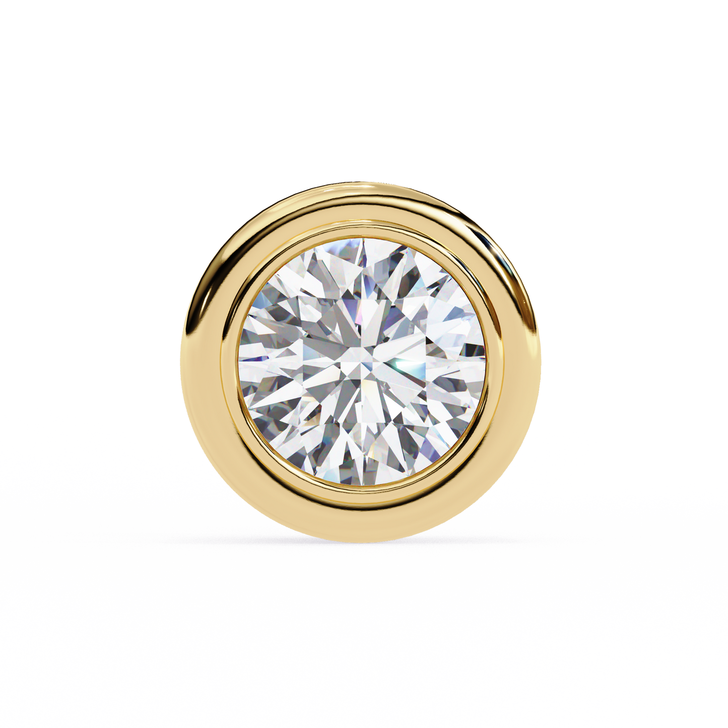 luna bezel lab grown diamond studs