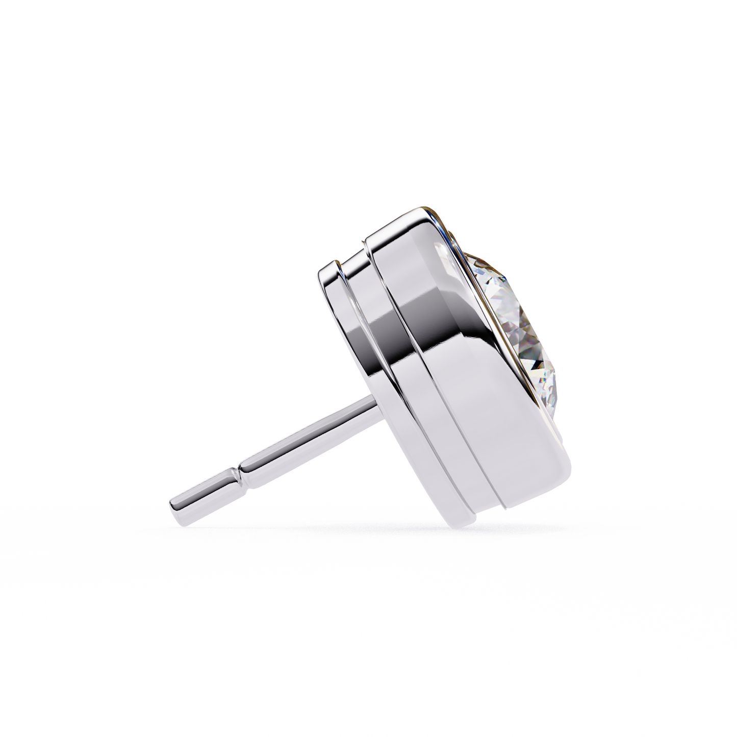 luna bezel lab grown diamond studs