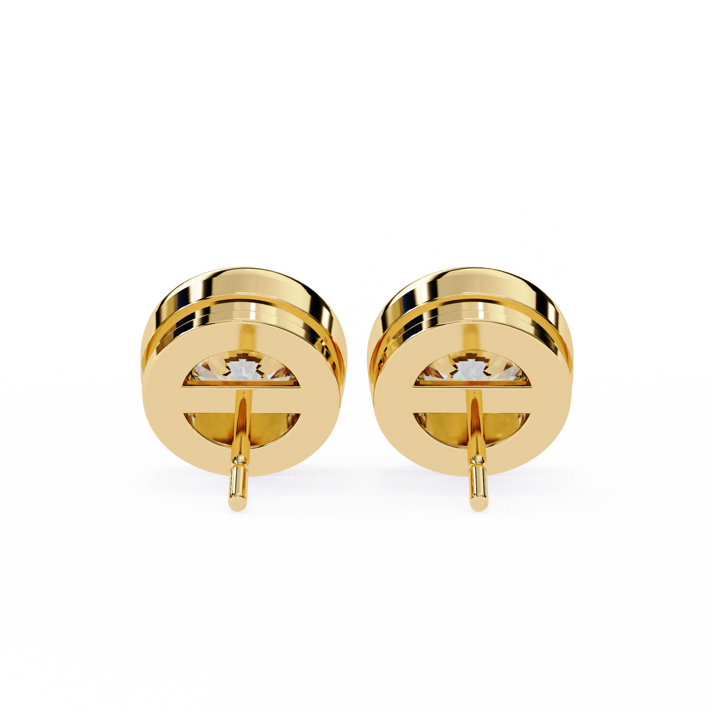 luna bezel lab grown diamond studs