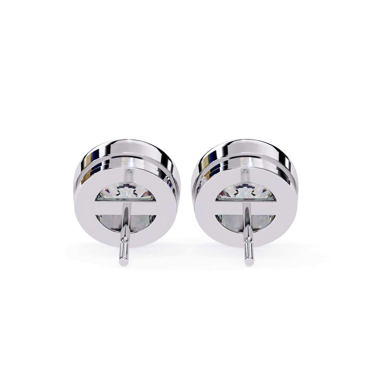 luna bezel lab grown diamond studs