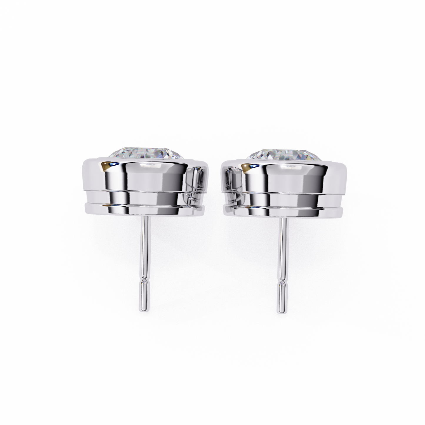 luna bezel lab grown diamond studs