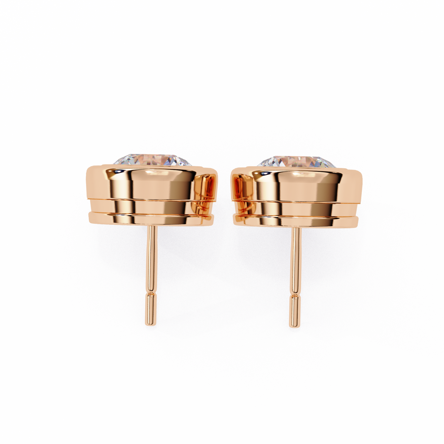 luna bezel lab grown diamond studs